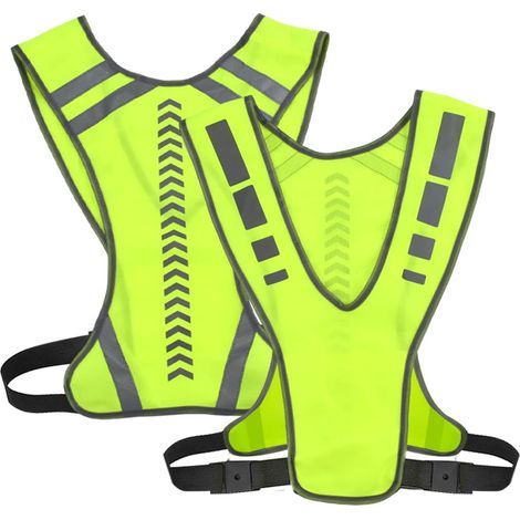 Lot de 2 gilets réfléchissants pour femme, gilet de sécurité EN ISO 20471, gilet de course réfléchissant, gilet haute visibilité réglable pour vélo, voiture à moto, gilet haute visibilité pour jogging (1/5)