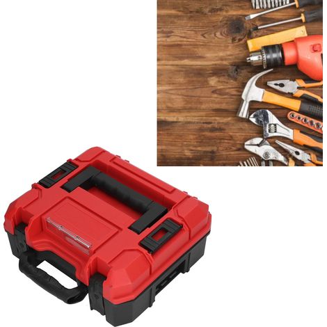 Boîte à outils multifonctionnelle en plastique, marteau de jardin, scie électrique, niveau à bulle, boîte à outils empilable multifonctionnelle à batterie au lithium, boîte à outils facile à utiliser (1/5)