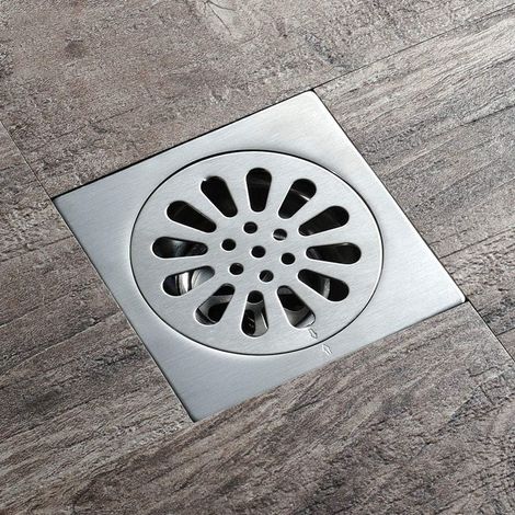 Floor Drain Shower Stainless Steel Floor Drains, Bathroom Kitchen Shower Floor Drains, Deodorizing Square Floor Drain, Bathroom Hair Wife (1/5)