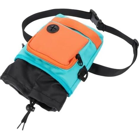 Sac à friandises ajustable Milisten pour chien, sac de ceinture multifonctionnel avec distributeur de sacs à déjections intégré, robuste et portable, idéal pour l'entraînement et les promenades en ext