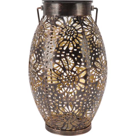 Lanterne Solaire LED Métal Motif Chrysanthème Étanche IP44 Rechargeable Lumière Décorative Extérieur Jardin Terrasse (1/5)