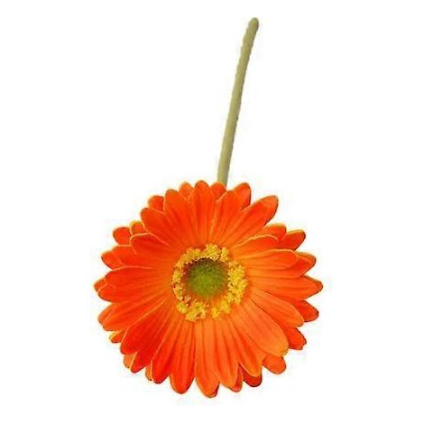 Gerbera artificielle avec tige, fausse fleur réaliste en soie pour table, bureau, maison, branche de Jamesonii, composition floraleorange (1/5)