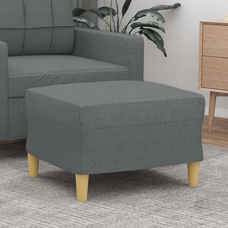 Repose-Pieds pour Salon ou Chambre - Tabouret Pouf Gris foncé 60x50x41 cm Tissu BV624932 - BonneVie (1/5)