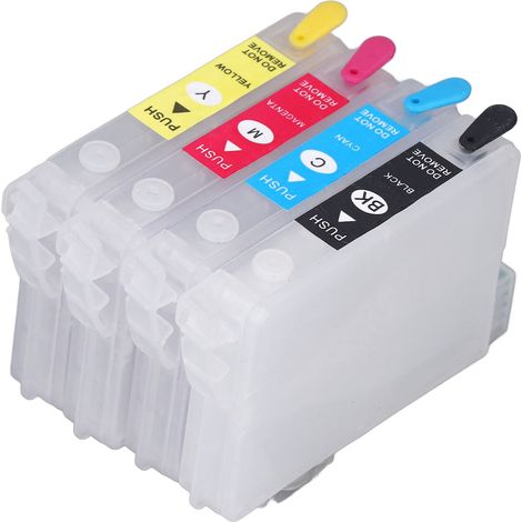 4 Tintenpatronen BK CMY 4 Farben Wiederverwendbare Druckerpatrone mit Permanentchip T0561 T0562 T0563 T0564 (1/5)