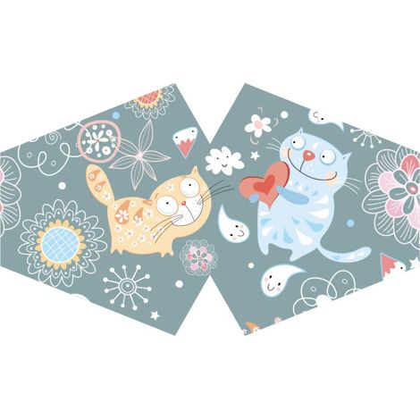Couvre-visage mode réutilisable - Happy Cats (Enfants)- Vendu par 1 (1/4)