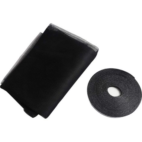 Moustiquaire de fenêtre 130 x 150 cm – Filet anti-insectes en nylon – Bande auto-adhésive, facile à installer – Protection optimisée (noir) (1/5)