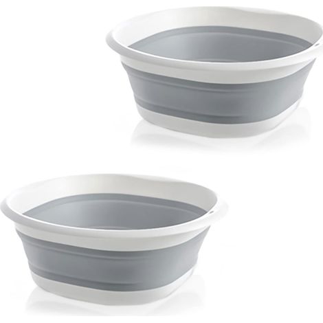 Bol pliable 25 cm, 2 pièces - Panier à linge rond pliable pour (1/5)