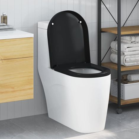 Toilettensitz Schwarz 48 x 36,5 x 4,5 cm Polypropylen