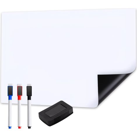 Film Magnétique pour Tableau Blanc 80x40cm, Tableau Effaçable Autocollant, Surface Lavable en PET, Inclus 3 Marqueurs et Effaceur – Idéal pour Bureau, École, Maison et Frigo (1/5)