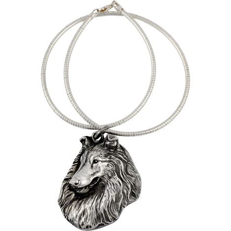 Collie de pelo largo: collar para perros, joyería única para amantes de los perros, colgante de serpiente único de Art-Dog (1/5)