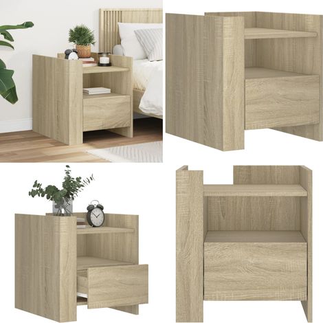 Nachttisch Sonoma-Eiche 45x50x50 cm Holzwerkstoff - Nachttisch - Holzwerkstoff - Sonoma-Eiche - Beistelltisch - Wohnzimmerschreibtisch - Home & Living (1/5)