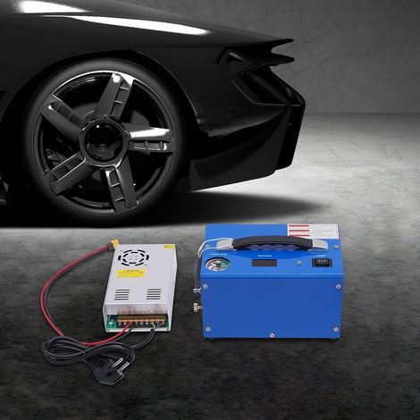 Compresseur d'air haute pression avec arrêt automatique 30 MPa/300 bar Pompe à air 12 V 250 W PCP portable 4500 PSI Fonctionne avec des réservoirs de 200 à 1000 cc (1/5)