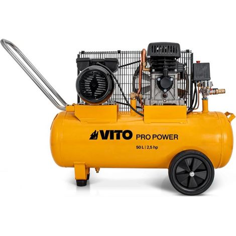 Compresseur à courroie 50 Litres 2.5 CV 1.9 kW 230V AC Pression 8 Bar VITO