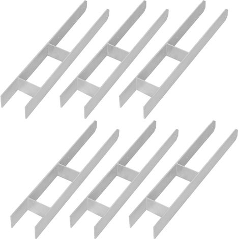 Base de columna KOTARBAU® H para instalación en pared, soporte de anclaje de acero galvanizado de 100 mm, juego de 6 (1/5)