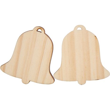 Lot de 10 plaques en bois suspendues pour décoration DIY artisanale sapin de Noël Nouvel An (Modèle N°9) (1/5)