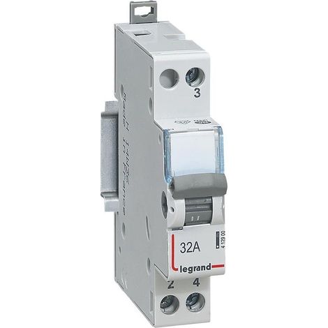 Interruttore 2 posizioni 1 contatto 32A 250V 1 modulo. LEGRAND 412900