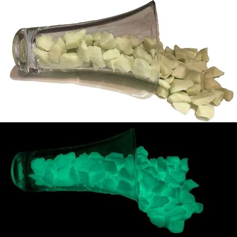 GROOFOO 1000g Pierre lumineuse,galet décoratif,caillou phosphorescent,scintillante intérieur ou extérieur pour aquarium,terrarium,jardin,vitrine vert (1/4)