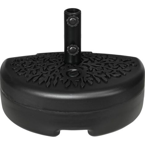 BASE PER OMBRELLONE SEMICIRCOLARE RIEMPIBILE CON SABBIA O ACQUA PER PALI 38-48MM. NERO (1/5)
