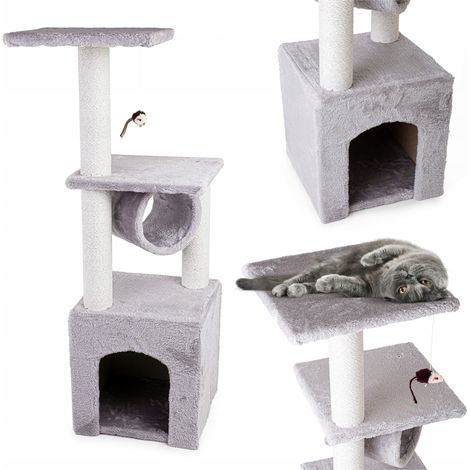 Poste rascador - poste rascador para gatos - poste para gatos - 30x30x95cm - gris