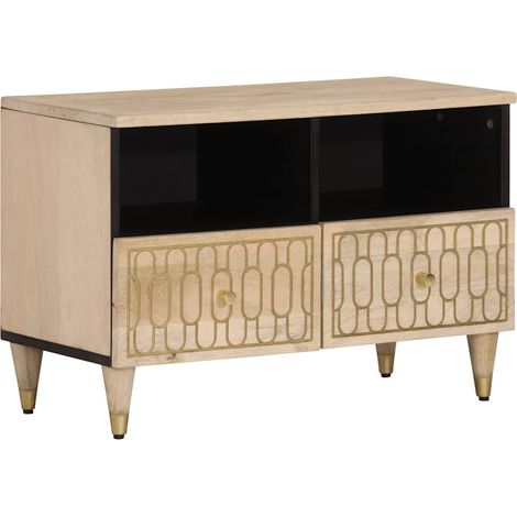 vidaXL Mueble de TV madera maciza de mango 70x33x46 cm (1/2)