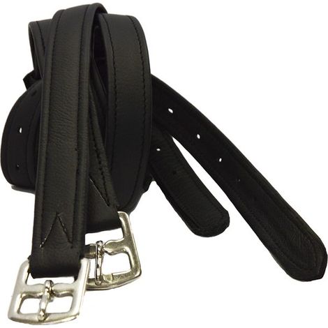 145 CM, MARRONE: Staffili inglesi in pelle con interno in nylon