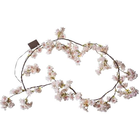 LED Blumengirlande ,Cherry Flower', Batterie & Timer, rosa, 180cm (1/5)