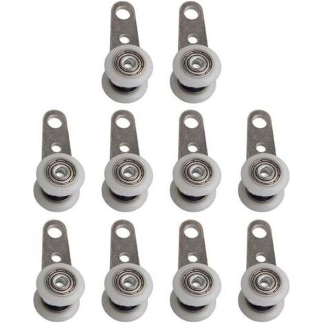 roulettes pivotantes, Lot de 10, 45 x 19 mm, avec Deux roulettes en Plastique, pour Armoire, fenêtre, Portes coulissantes (1/5)