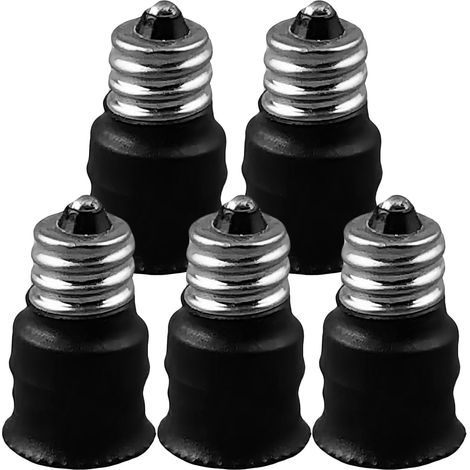 Adaptateurs de Douille LED vers E14 en PC Noir Lot de 5 Installation Rapide et Facile, Convertisseur de Culot pour Ampoules à économie, Maison (1/5)