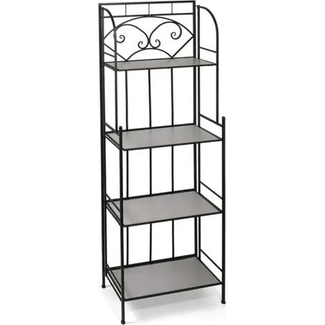 Set 2 scaffali in metallo con 4 ripiani cm 60x28x162h