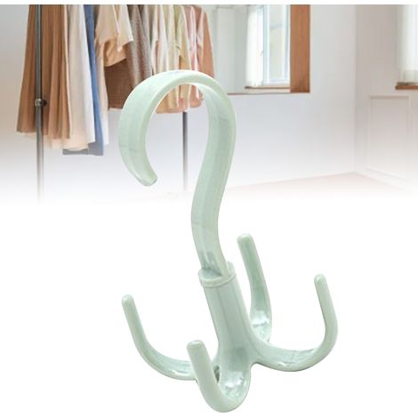 Drehbarer Ringhalter mit 4 Haken zur Aufbewahrung von Kleiderbügeln, Accessoires, Taschen, Schals, Gürteln, PP, Mehrzweck (1/5)