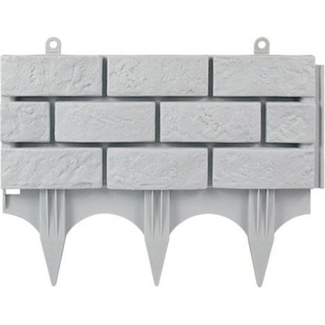 Bordure de parterre de fleurs gris sable, clôture de jardin moderne et simple en plastique effet brique pour allée, chemin et pelouse (1/5)