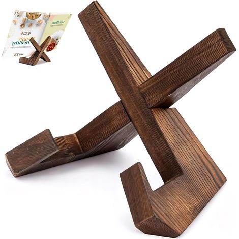 Étagère à recettes en bois / étagère à assiettes / étagère à livres / étagère à recettes de cuisine / étagère à livres de cuisine / support de lecture / support pour tablette / étagère à livres de rec (1/5)