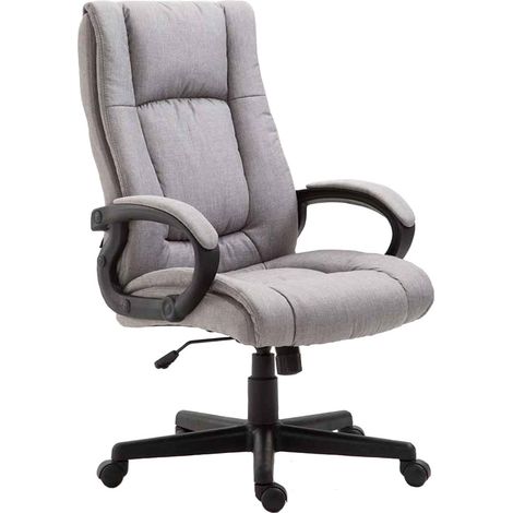 Fauteuil de bureau XL sur roulettes avec accoudoirs mécanisme d'inclinaison plastique tissu gris 100002718
