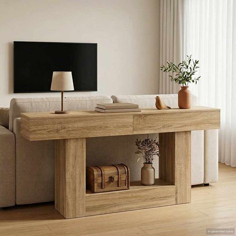 vidaXL  Console Table  Sonoma Oak 160 x 30 x 74 cm Engineered Wood