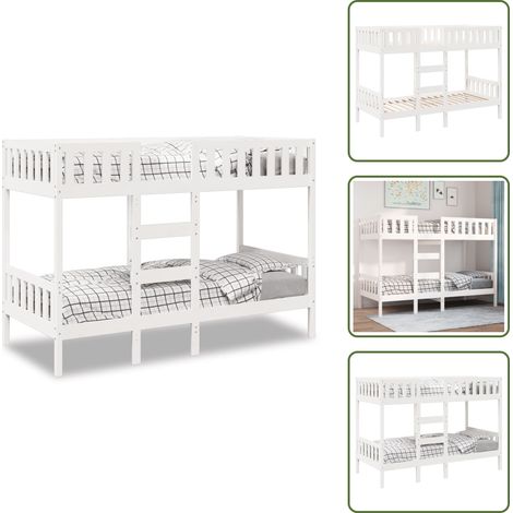 Etagenbett Weiß 90x190 cm Massivholz Kiefer - Etagenbett - Etagenbetten - Hochbett - Etagenbett Kinder