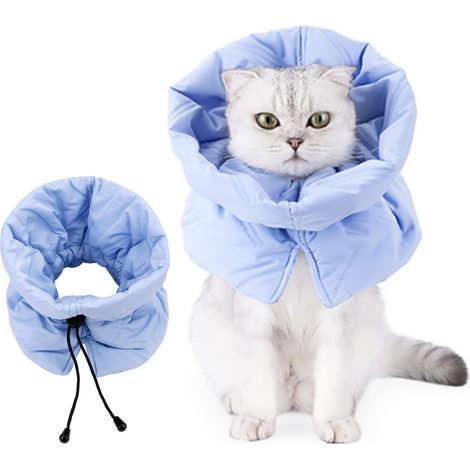 Collerette Réglable Anti-Léchage pour Chat Collerette Chat Protection Anti-léchage pour Rétablissement Après Chirurgie ou Blessure (S)