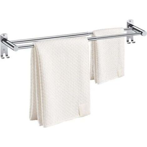 Ausziehbarer Handtuchhalter 50-90 cm Doppelhandtuchtrockner Verstellbare Handtuchstange aus Edelstahl Wandmontierte Handtuchstange mit Schrauben