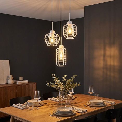 Pendelleuchte Deckenlampe Hängeleuchte Aluminiumstäbe höhenverstellbar H 120 cm (1/5)