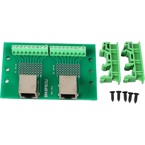 Connecteur RJ45 Ethernet à bornier double port réseau avec support de fixation (1/5)