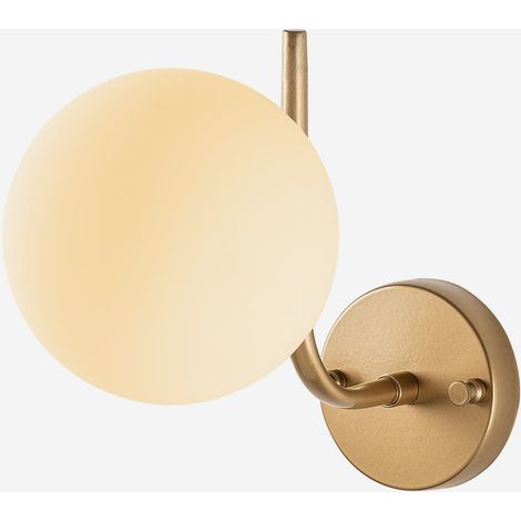 Wandleuchte - Metall mit Glasglobus - L.29 x D.15 cm - ORBEA