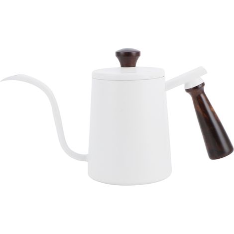 Bouilloire à café 700 ml, verseuse manuelle en acier inoxydable 304, bec long pour infusion, poignée en bois (1/5)