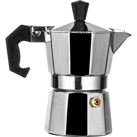Cafetière italienne en aluminium, moka octogonal européen 50ml, set café 1 tasse, design élégant, exclusivité Asie du Sud-Est (1/5)