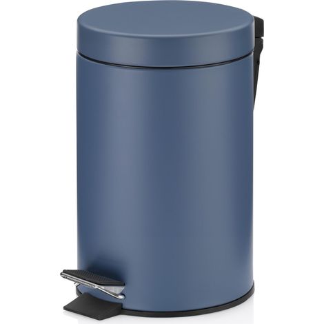 kela Secchio per Cosmetici Blu 3 l, pattumiera a Pedale in Metallo per Bagno, pattumiera da Bagno con Secchio Interno e Manici per Il Trasporto, Monaco, Blu Malva Opaco (1/5)