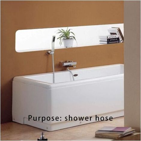 Tuyau douche 1,5m Flexible Douche en PVC Avec double protection anti-torsion, Remplacement Universel, Avec double tête en laiton de qualité supérieure, Anti-torsion (1/4)