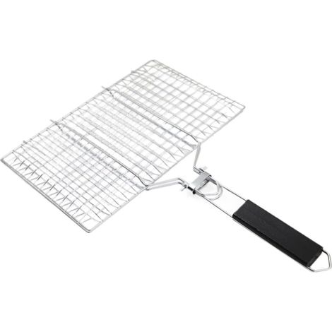 Grille de gril pliable, panier de gril en acier inoxydable, accessoires de gril, filet de gril, adapté au camping et au barbecue, 5032 cm