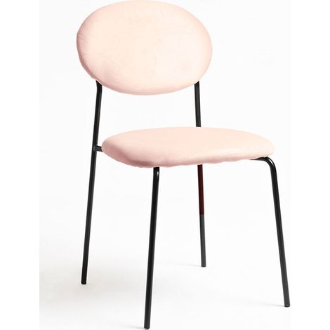 Sillas Comedor - Silla Mida Black Terciopelo - Rosa