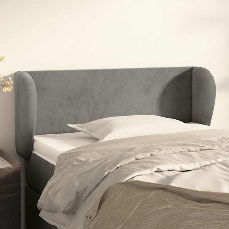 vidaXL Cabecero de terciopelo gris claro 83x23x78/88 cm (1/5)