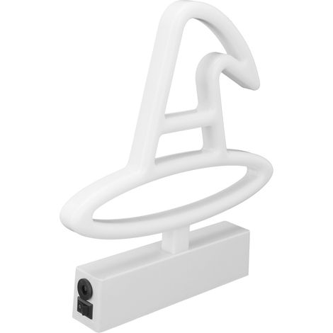 Lampe décorative lumineuse néon en forme de chapeau de sorcière, alimentée par batterie USB et source de lumière RGB, pour éclairage décoratif. (1/5)
