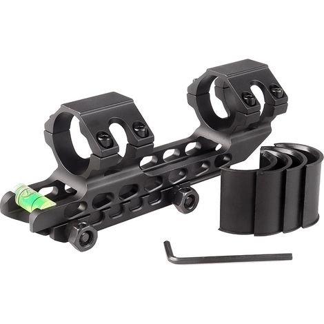Anneaux de montage pour lunette avec niveau à bulle, bague d'adaptation double 30 mm/25,4 mm (1") pour rail Picatinny/Weaver 20 mm (1/5)