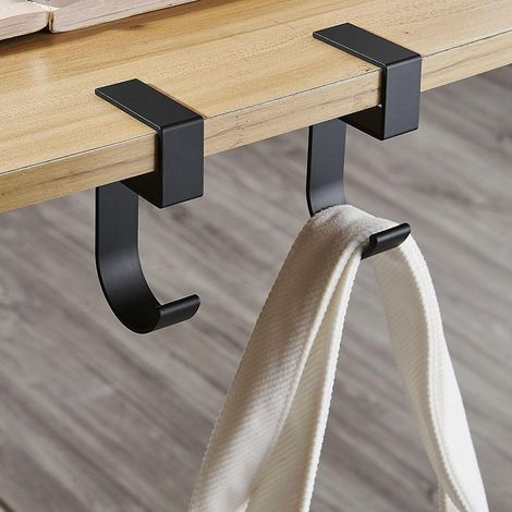 Lot de 2 crochets portables pour suspendre sacs à main – Fixation multifonction pour table – Couleur noire (1/5)